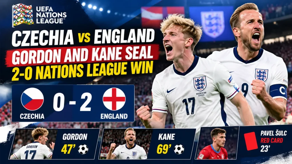 Czechia vs England: Gordon and Kane Seal 2-0 Nations League Win