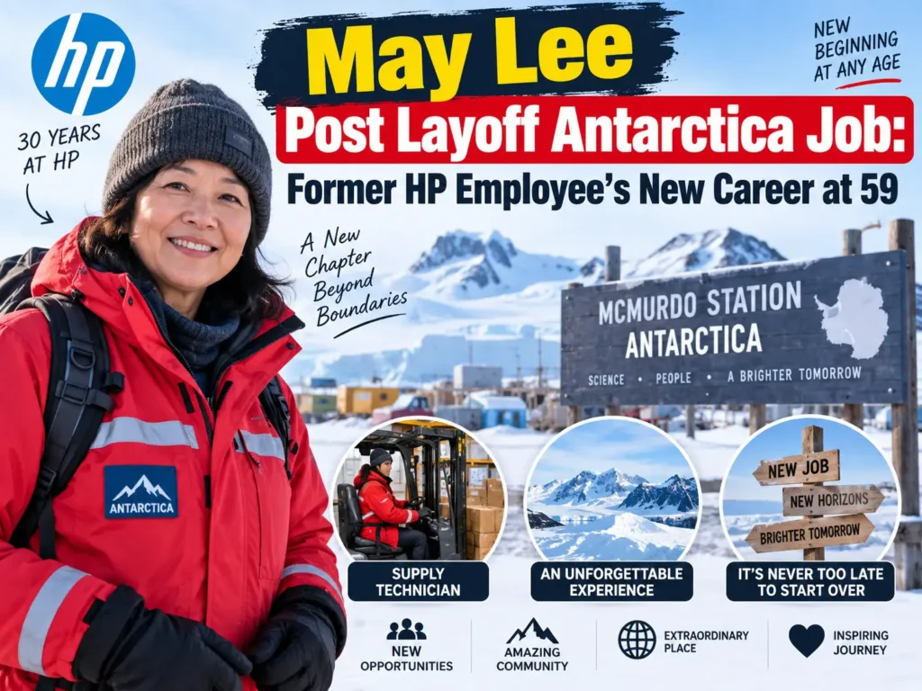 May Lee Post Layoff Antarctica Job: Former HP Employee’s New Career at 59 1 May Lee Post Layoff Antarctica Job: Former HP Employee’s New Career at 59