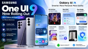 Samsung One UI 9 rollout showing new Galaxy AI features on compatible Galaxy devices