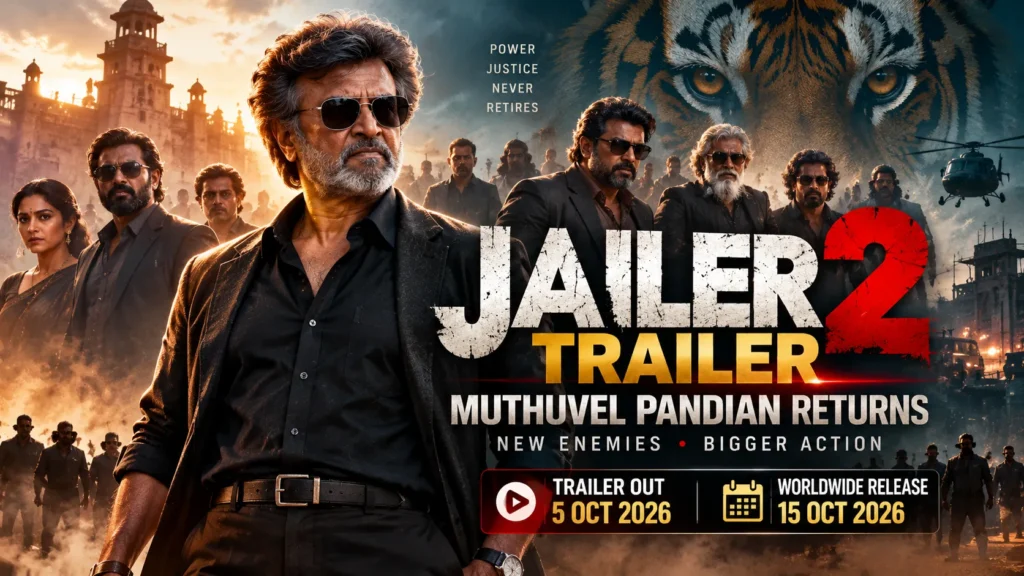 Jailer 2 trailer featuring Rajinikanth as Muthuvel Pandian facing a new group of enemies